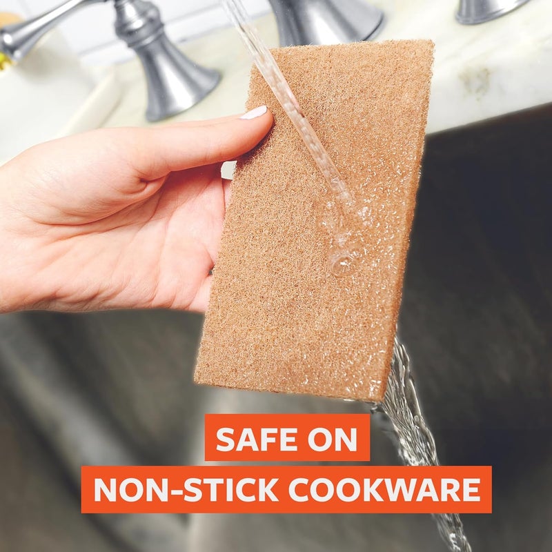 Full Circle Neat Nut – Walnut Scour Pads, Pack of 3 – Dual-Sided Non-Scratch Dish Scrubbers Made with Plant-Based & Recycled Materials, Durable Kitchen Cleaning Supplies - Image 5